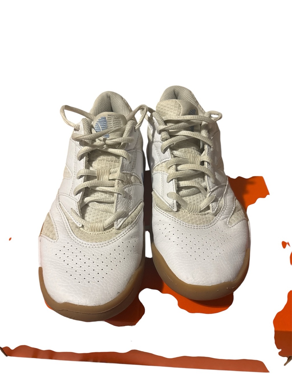 Nike White Sneakers with Light Blue Swoosh and Gum Accents - Picture 4 of 5